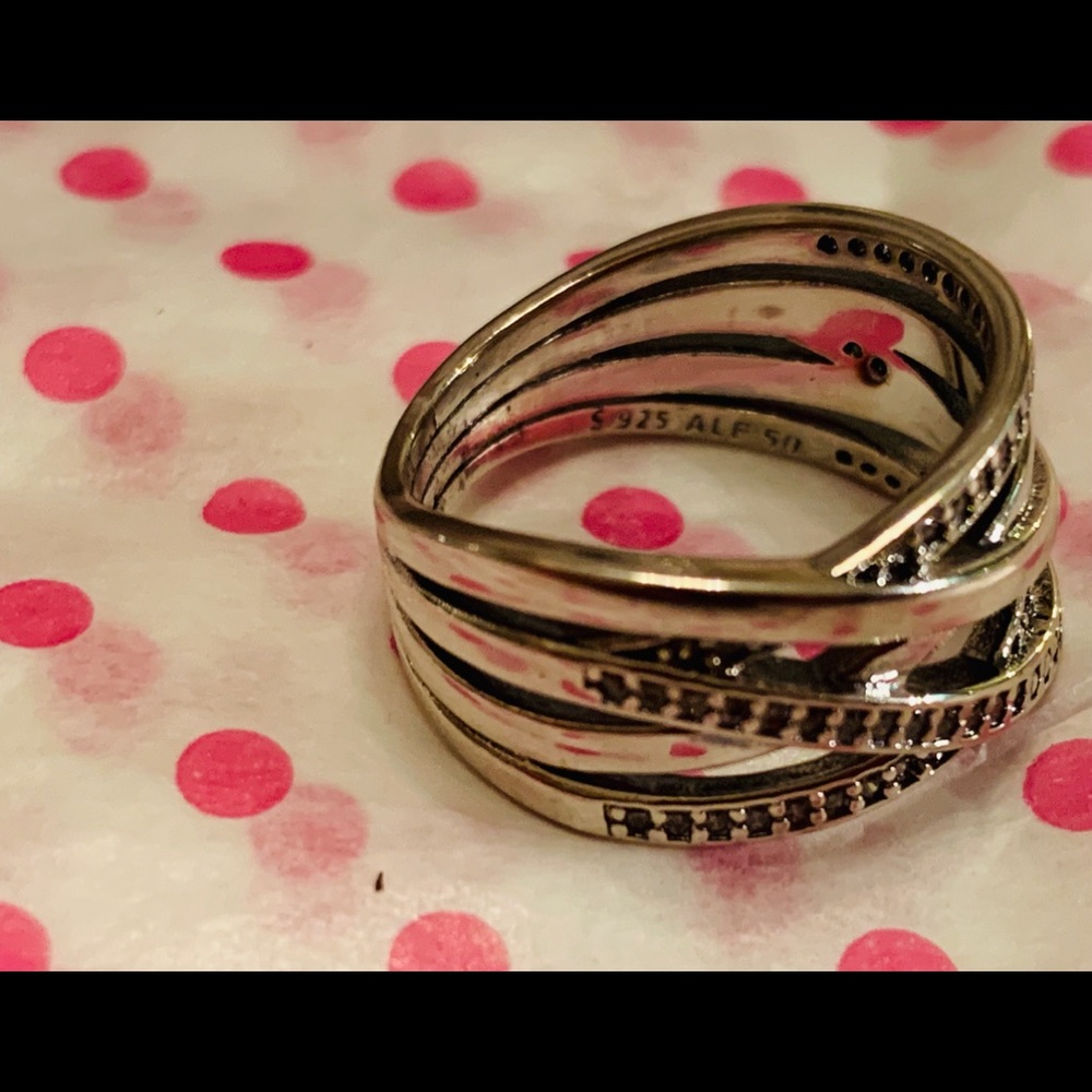 🔥 New Pandora Sparkling & Polished Lines Ring 🔥 - Picture 6 of 8